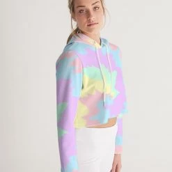 Harlow & Lloyd Hoodies Pastel Smash Tie Dye Women's Cropped Hoodie 12 Harlow & Lloyd Hoodies Pastel Smash Tie Dye Women's Cropped Hoodie