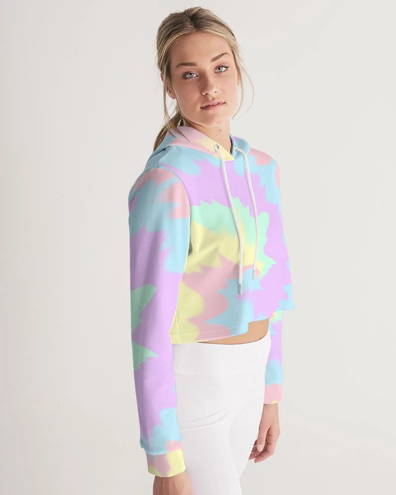 Harlow & Lloyd Hoodies Pastel Smash Tie Dye Women's Cropped Hoodie 5 Harlow & Lloyd Hoodies Pastel Smash Tie Dye Women's Cropped Hoodie