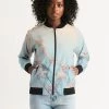 Harlow & Lloyd Cherry Blossoms With Bird Women's Bomber Jacket 2 Harlow & Lloyd Cherry Blossoms With Bird Women's Bomber Jacket