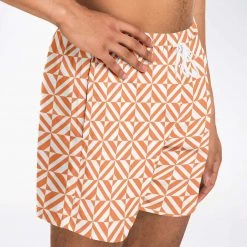 Subliminator Orange Geometric Pattern Swim Shorts 24 Subliminator Orange Geometric Pattern Swim Shorts