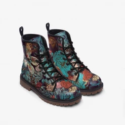 Harlow & Lloyd Shoes Vintage Floral Butterfly Lace Up Boots