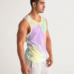 Harlow & Lloyd T Shirts & Tanks Banana Mint Candy Explosion Tie Dye Men's Sports Tank