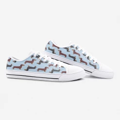 Harlow & Lloyd Shoes Dachshund Blue Low Top Unisex Canvas Sneakers