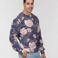 Harlow & Lloyd Orange Peonies Floral Orient Blue Men's French Terry Pullover Sweatshirt Sweatshirts & Pullovers 10 Harlow & Lloyd Orange Peonies Floral Orient Blue Men's French Terry Pullover Sweatshirt Sweatshirts & Pullovers