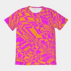 Harlow & Lloyd Fuchsia & Orange Warp Men's Tee