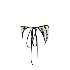 Harlow & Lloyd Yellow Argyle Check Bikini Bottom