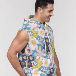 Harlow & Lloyd Hoodies Blue Frisky Floral Men's Premium Heavyweight Sleeveless Hoodie 13 Harlow & Lloyd Hoodies Blue Frisky Floral Men's Premium Heavyweight Sleeveless Hoodie