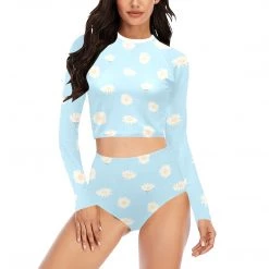 Harlow & Lloyd Blue Daisy's Long Sleeve Swimsuit Set