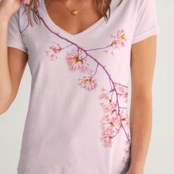 Harlow & Lloyd T Shirts & Tanks Pink Cherry Blossom Women's V-Neck Tee 13 Harlow & Lloyd T Shirts & Tanks Pink Cherry Blossom Women's V-Neck Tee