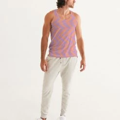 Harlow & Lloyd Peach & Orchid Stripe Men's Tank T Shirts & Tanks 11 Harlow & Lloyd Peach & Orchid Stripe Men's Tank T Shirts & Tanks