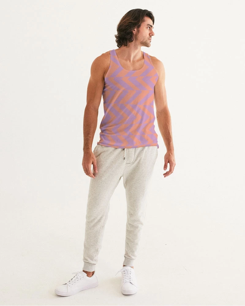 Harlow & Lloyd Peach & Orchid Stripe Men's Tank T Shirts & Tanks 5 Harlow & Lloyd Peach & Orchid Stripe Men's Tank T Shirts & Tanks