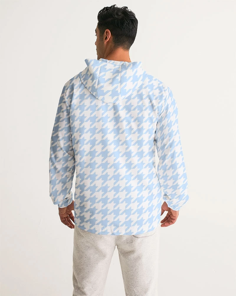Harlow & Lloyd Jackets Baby Blue Large Houndstooth Men's Hooded Windbreaker Jacket 7 Harlow & Lloyd Jackets Baby Blue Large Houndstooth Men's Hooded Windbreaker Jacket