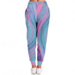 Subliminator Marshmallow Marbled Unisex Fleece Joggers