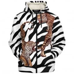 Subliminator Yin Yang Tiger Fleece Zip Hoodie Hoodies
