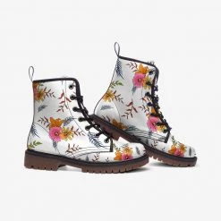 Harlow & Lloyd White Summer Floral Lace Up Boots 7 Harlow & Lloyd White Summer Floral Lace Up Boots