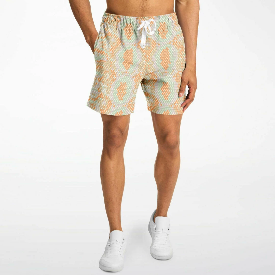 Subliminator Green & Orange Snake Fleece Shorts 6 Subliminator Green & Orange Snake Fleece Shorts