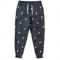 Subliminator Yin Yang 3D Unisex Fleece Joggers In Charcoal