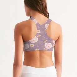 Harlow & Lloyd Orange Peonies Floral Rose Women's Seamless Sports Bra