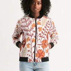 Harlow & Lloyd Orange Retro Garden Women's Bomber Jacket Jackets