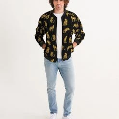 Harlow & Lloyd Black Leopards Men's Bomber Jacket Jackets