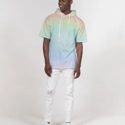 Harlow & Lloyd Soft Rainbow Premium Heavyweight Short Sleeve Hoodie
