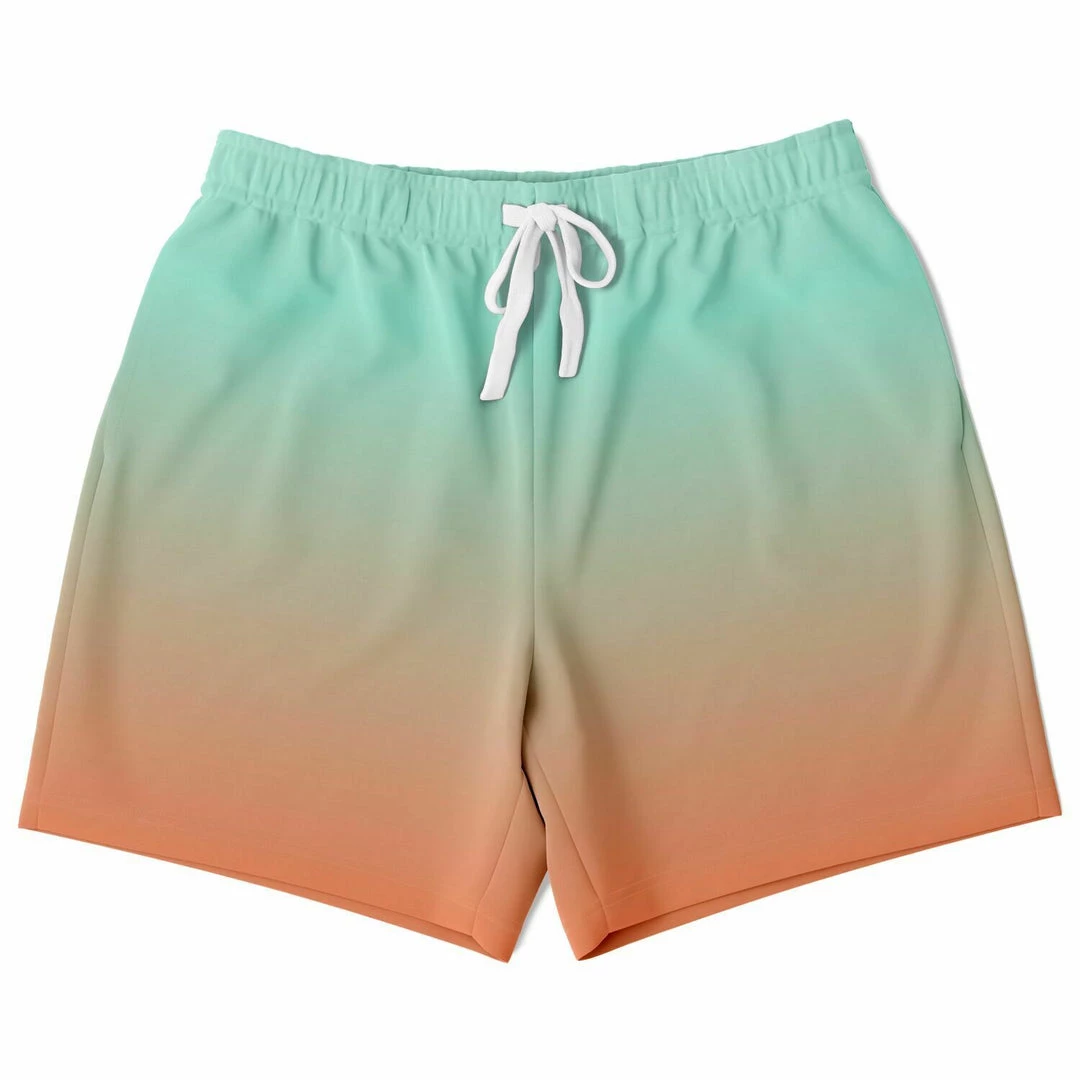 Subliminator Green Orange Color Fade Fleece Shorts 3 Subliminator Green Orange Color Fade Fleece Shorts