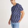 Harlow & Lloyd Blue Violet Charcoal Abstract Striped Men's T Shirt T Shirts & Tanks 2 Harlow & Lloyd Blue Violet Charcoal Abstract Striped Men's T Shirt T Shirts & Tanks