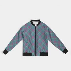 Harlow & Lloyd Jackets Purple & Green Tartan Women's Bomber Jacket