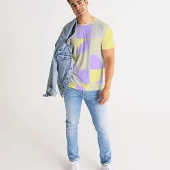 Harlow & Lloyd Sahara Sand & Lilac Geometric Men's T Shirt