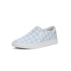 Harlow & Lloyd Pale Blue Large Houndstooth Women's Slip-On Canvas Shoe Shoes