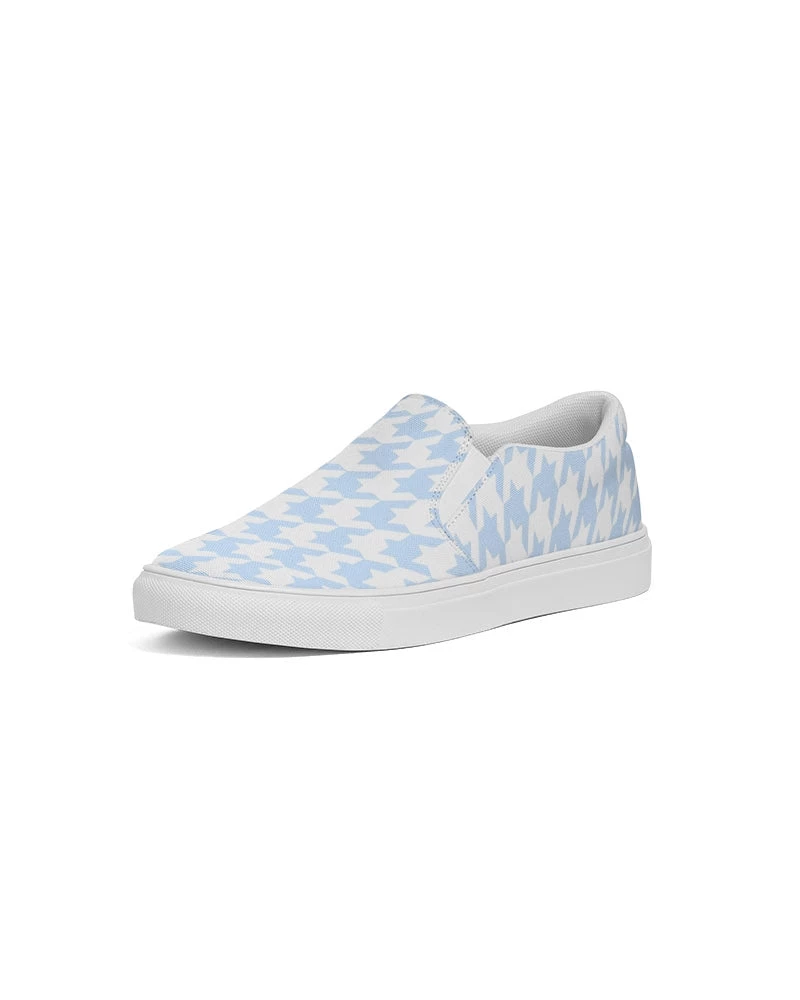 Harlow & Lloyd Pale Blue Large Houndstooth Women's Slip-On Canvas Shoe Shoes 4 Harlow & Lloyd Pale Blue Large Houndstooth Women's Slip-On Canvas Shoe Shoes