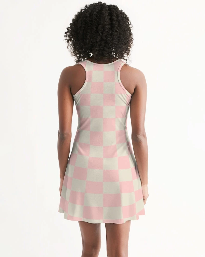 Harlow & Lloyd Pink Vanilla Check Women's Racerback Dress 7 Harlow & Lloyd Pink Vanilla Check Women's Racerback Dress