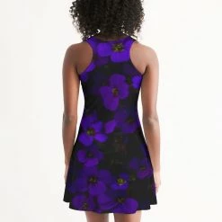 Harlow & Lloyd Midnight Purple Flower Women's Racerback Dress 11 Harlow & Lloyd Midnight Purple Flower Women's Racerback Dress