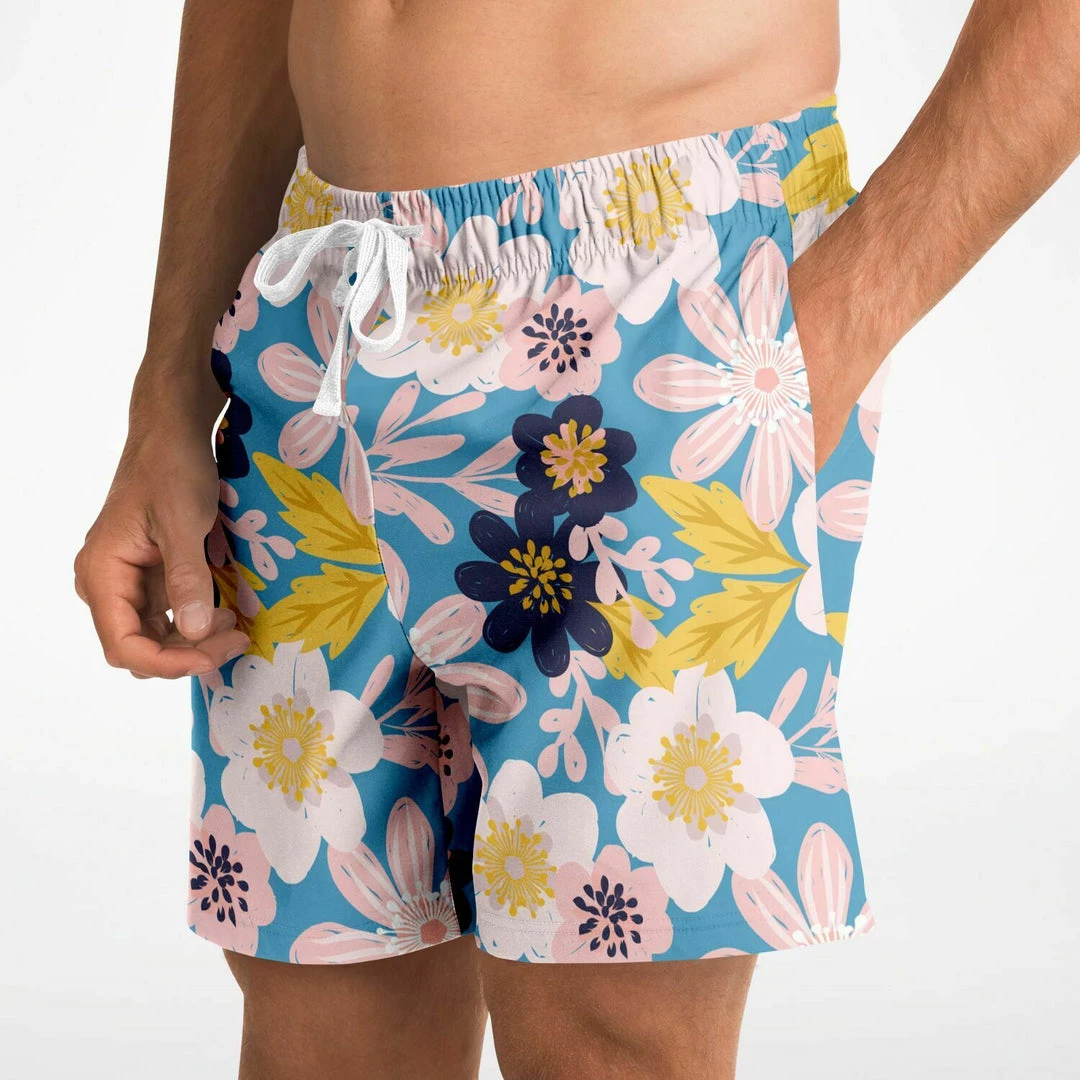 Subliminator Blue Frisky Floral Fleece Shorts 7 Subliminator Blue Frisky Floral Fleece Shorts
