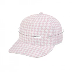 ThisNew Pale Pink Large Houndstooth Cap Accessories