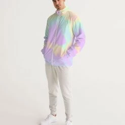 Harlow & Lloyd Jackets Lilac Mint Tie Dye Men's Windbreaker Hooded Jacket