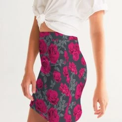 Harlow & Lloyd Dark Vintage Roses Women's Mini Skirt 7 Harlow & Lloyd Dark Vintage Roses Women's Mini Skirt
