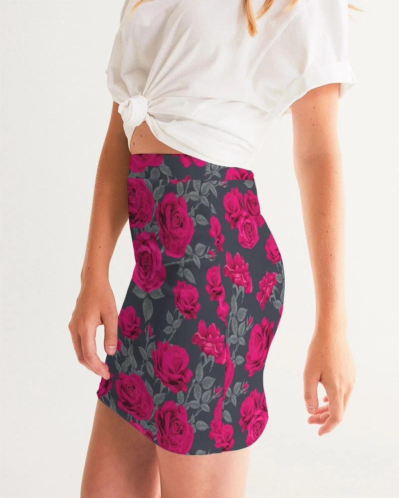 Harlow & Lloyd Dark Vintage Roses Women's Mini Skirt 4 Harlow & Lloyd Dark Vintage Roses Women's Mini Skirt