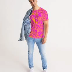 Harlow & Lloyd Fuchsia & Orange Warp Men's Tee