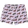 Subliminator Men Dachshund Lovers Swim Shorts In Mauve 1 Subliminator Men Dachshund Lovers Swim Shorts In Mauve
