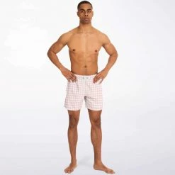 Subliminator Swimwear Pale Pink Gingham Check Swim Shorts 13 Subliminator Swimwear Pale Pink Gingham Check Swim Shorts