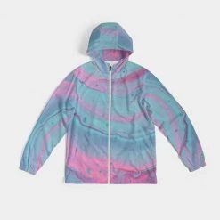 Harlow & Lloyd Jackets Marshmallow Marbled Men's Hooded Windbreaker