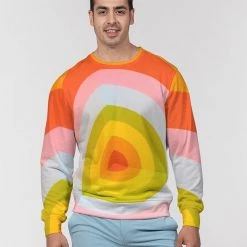 Harlow & Lloyd Orange Vortex Men's French Terry Pullover Sweatshirt