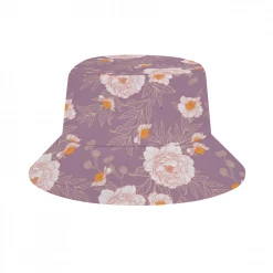 Harlow & Lloyd Accessories Orange Peonies Floral Rose Bucket Hat