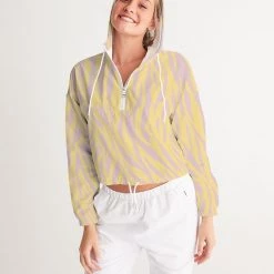 Harlow & Lloyd Jackets Dust Storm Zebra Women's Cropped Windbreaker Jacket