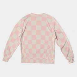 Harlow & Lloyd Sweatshirts & Pullovers Pink Vanilla Check Men's French Terry Pullover Sweatshirt