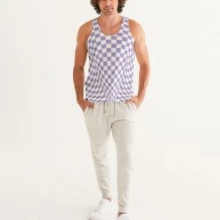 Harlow & Lloyd T Shirts & Tanks Purple Check Men's Tank