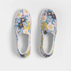 Harlow & Lloyd Blue Frisky Floral Women's Slip-On Canvas Shoe Shoes