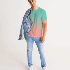 Harlow & Lloyd Green Peach Dots Men's Tee
