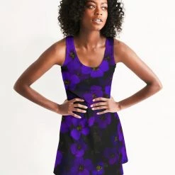 Harlow & Lloyd Midnight Purple Flower Women's Racerback Dress